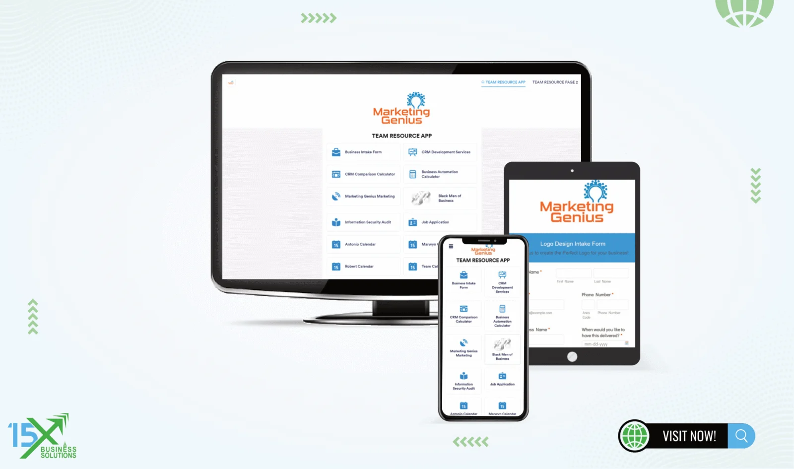 Marketing Genius Team Resource App design