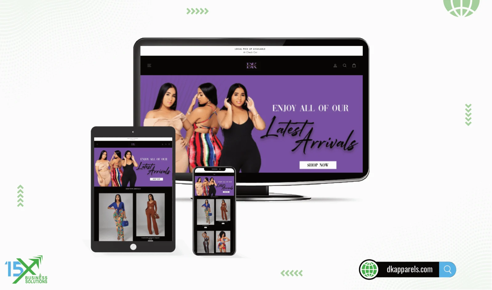DK Apparels website design