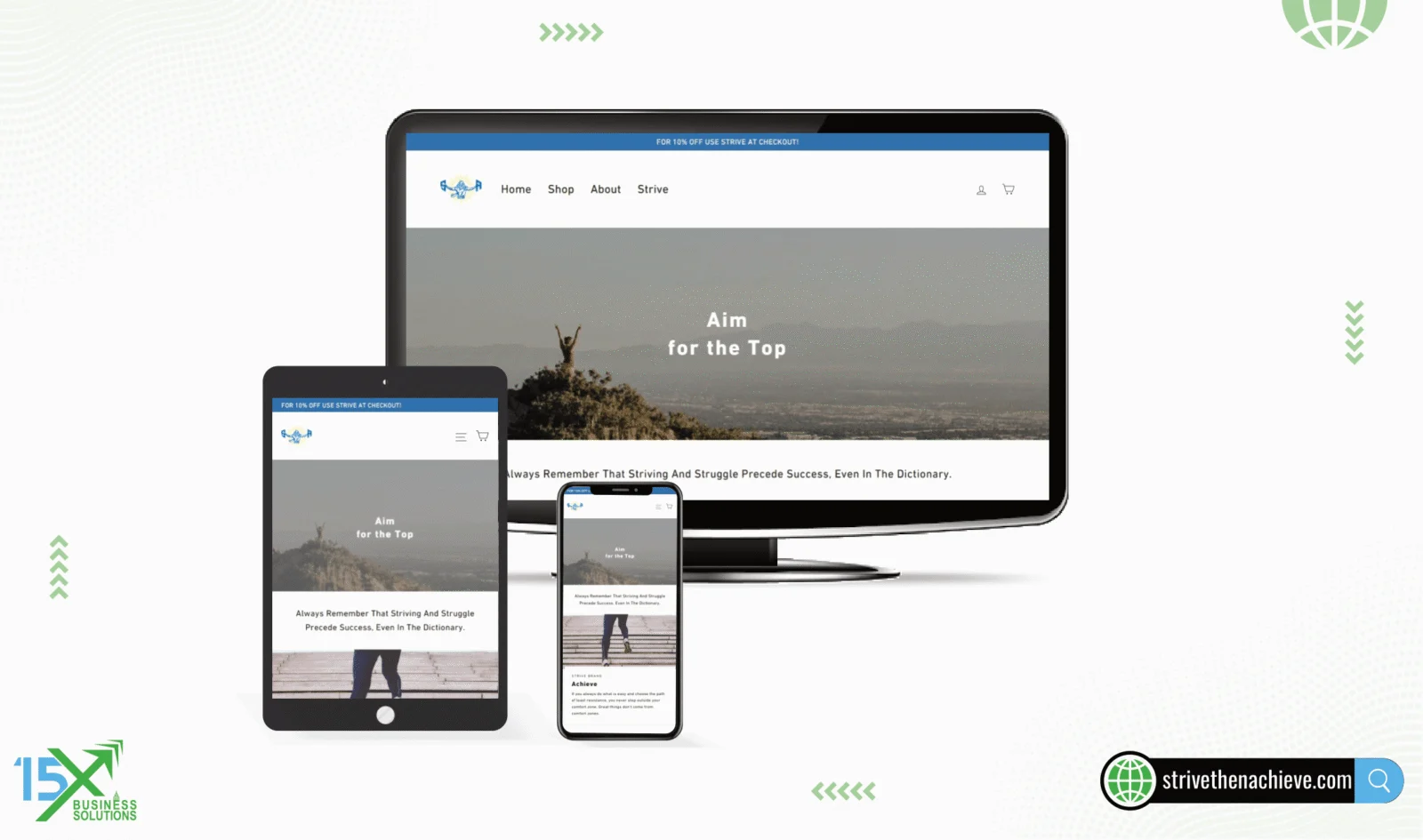 Strive website design
