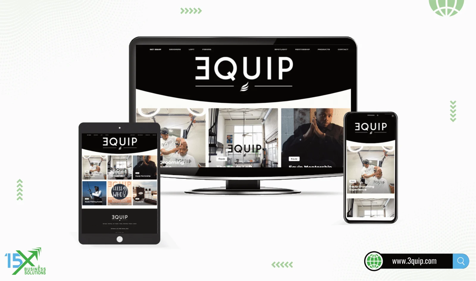 Equip website design