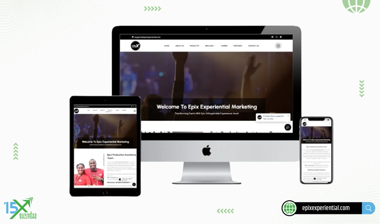 Epix Experiential website design