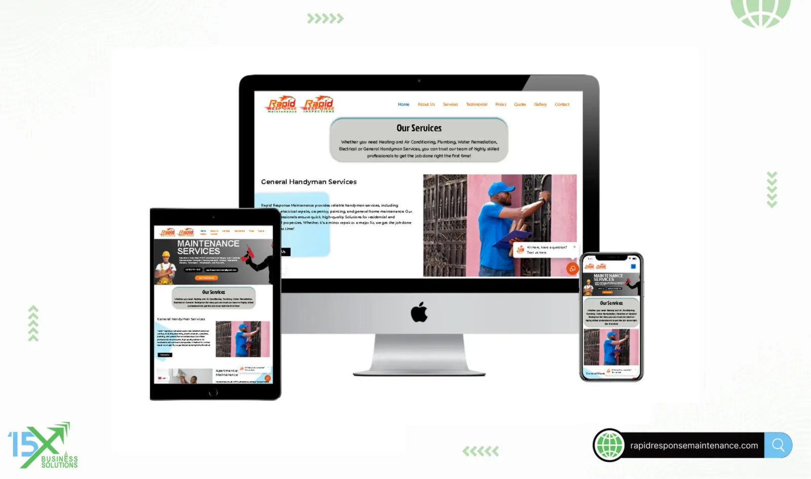 Rapid Response Maintenance website design